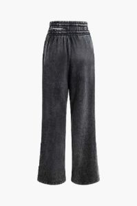 Distressed Tie Waist Pocket Straight Leg Pants sold by Micas