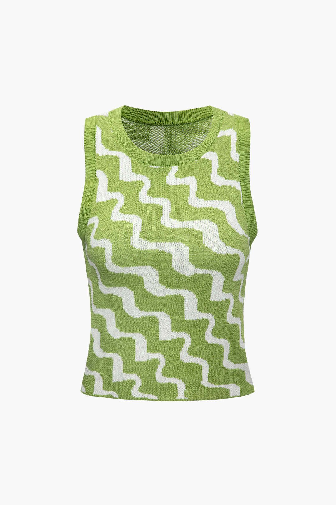 Wavy Pattern Knit Tank Top sold by Micas