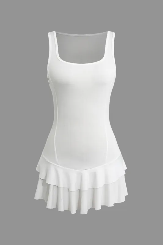 Layered Ruffle Hem Tank Mini Dress sold by Micas