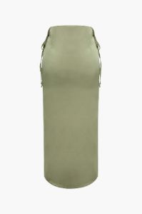 Tie Side Satin Split Maxi Skirt sold by Micas