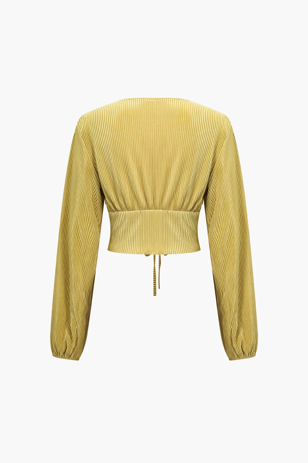 Solid plisseret V-hals top og bukser sæt sold by Micas product image thumbnail 4