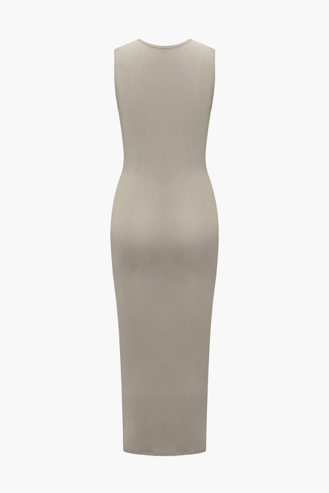 Solid Ruched Sleeveless Midi Dress sold by Micas product image thumbnail 2