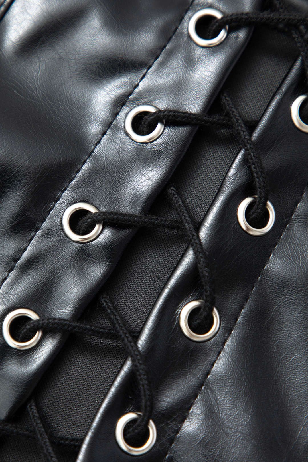 Faux Leather Halter Tie Front Cami Top sold by Micas product image thumbnail 3