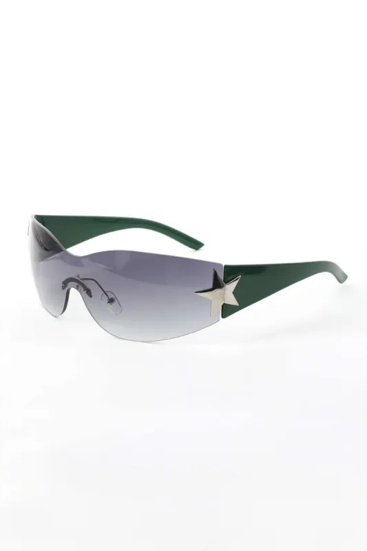 Star Decor Wraparound Rimless Sunglasses sold by Micas