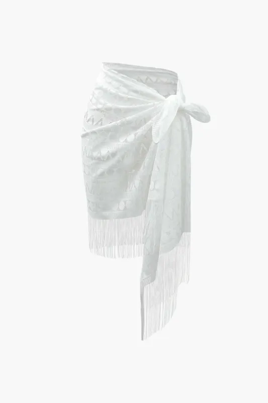 Lace Fringe Hem Sarong Cover Up sold by Micas
