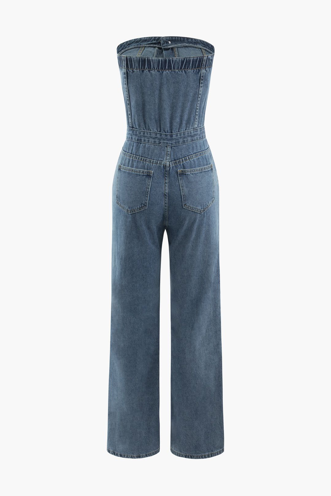 Button Front Denim Strapless Jumpsuit sold by Micas product image thumbnail 2