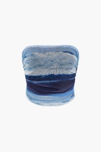 Printed Mesh Strapless Top sold by Micas
