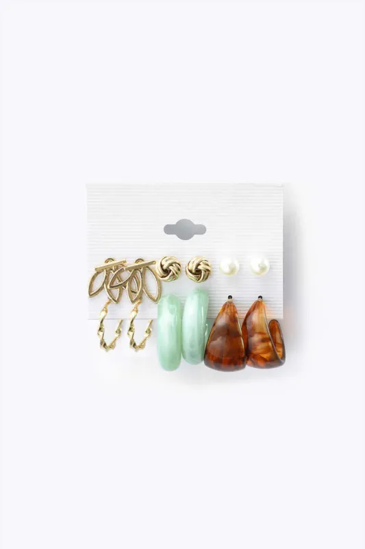 Set of 6 Pairs Mixed Earrings sold by Micas