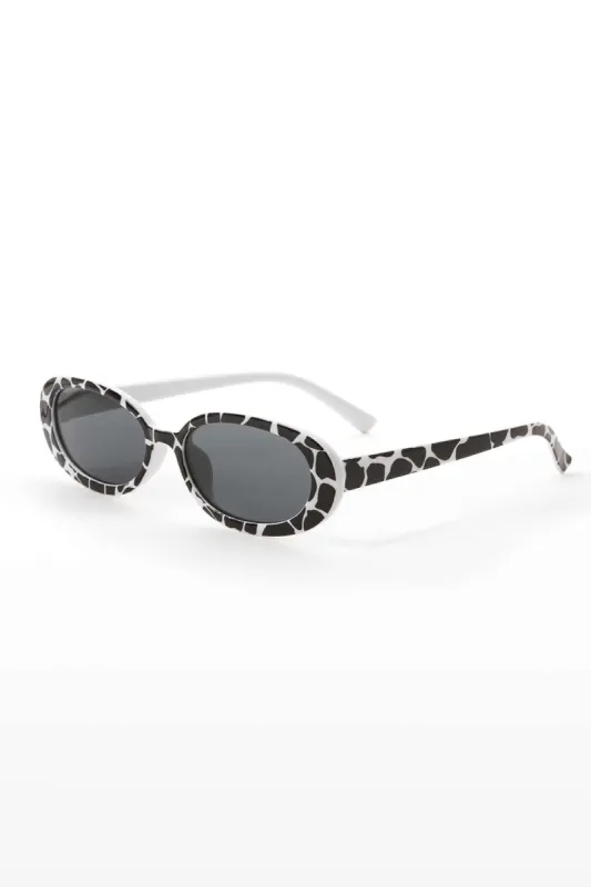 Cow Color Oval Frame Sunglasses sold by Micas