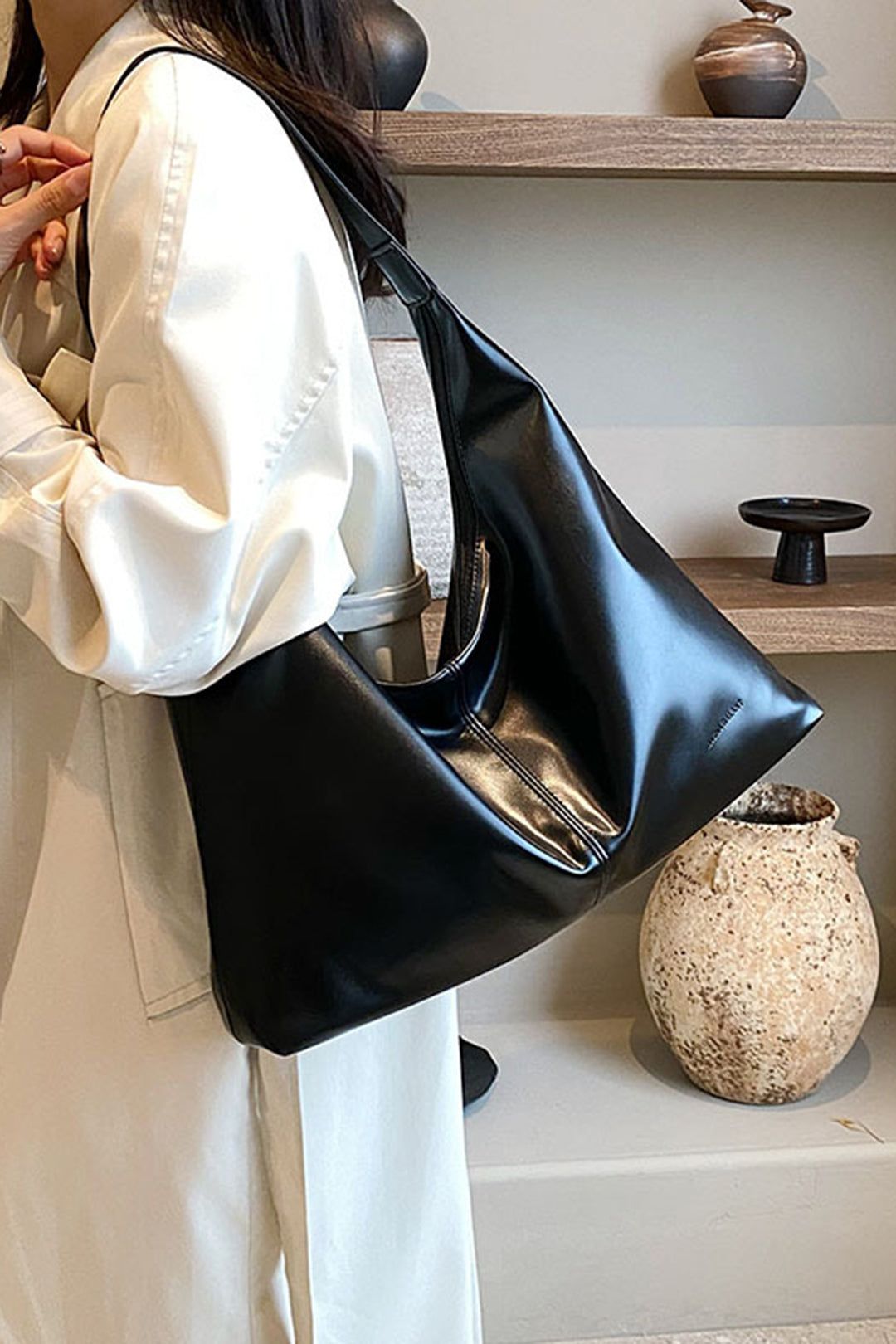 Faux Leather Tote Bag sold by Micas product image thumbnail 2