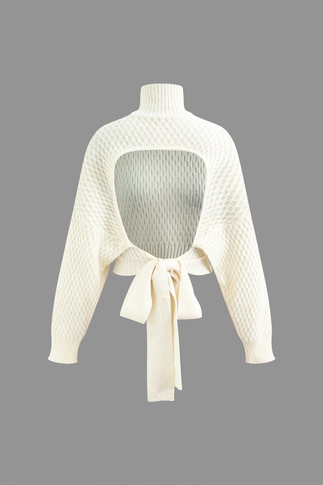 High Neck Knot Detail Backless Sweater sold by Micas product image thumbnail 2