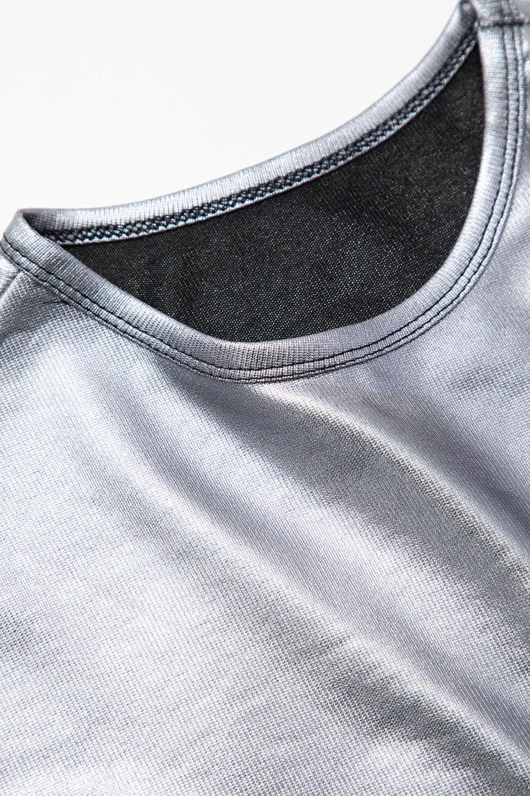 Metallic Round Neck T-shirt sold by Micas product image thumbnail 3