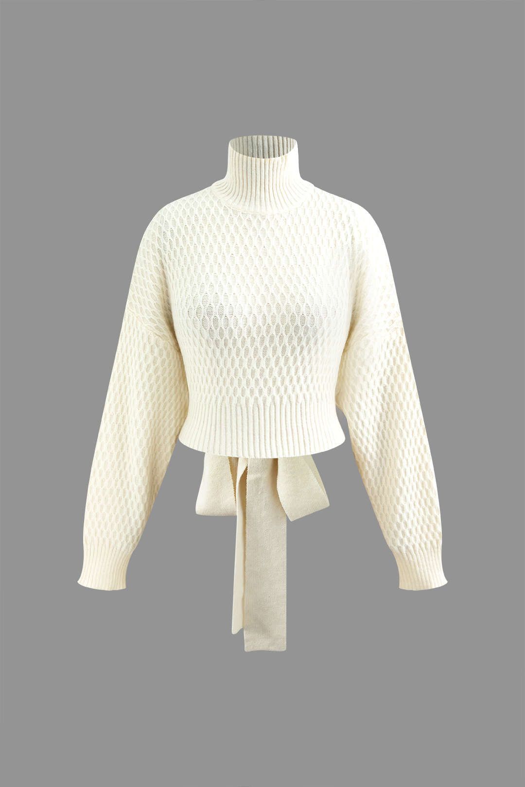 High Neck Knot Detail Backless Sweater sold by Micas