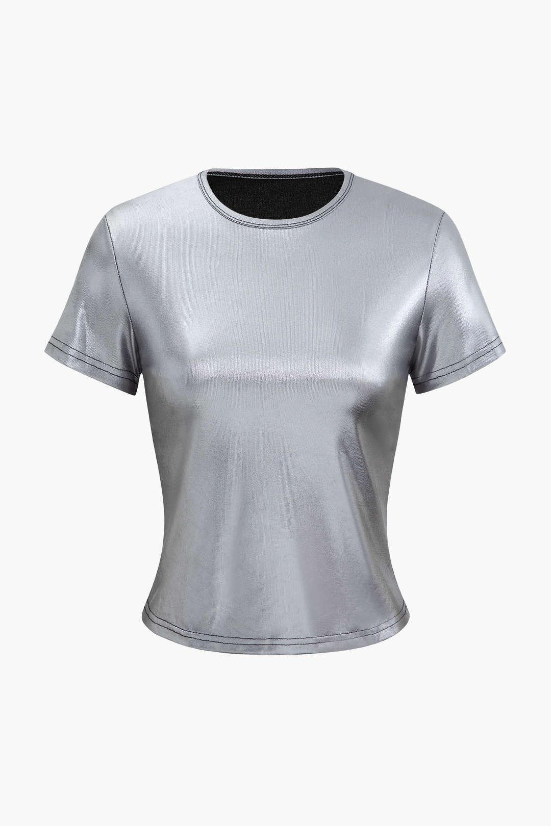 Metallic Round Neck T-shirt sold by Micas