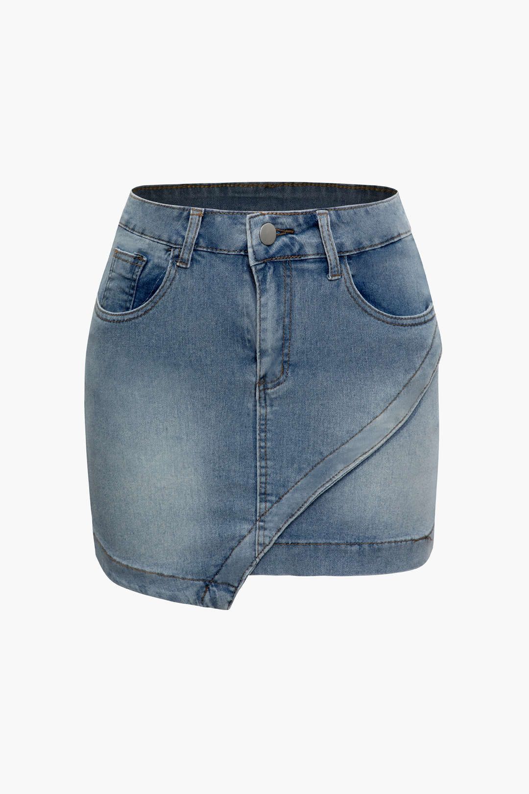 Denim Wrap Mini Skirt sold by Micas