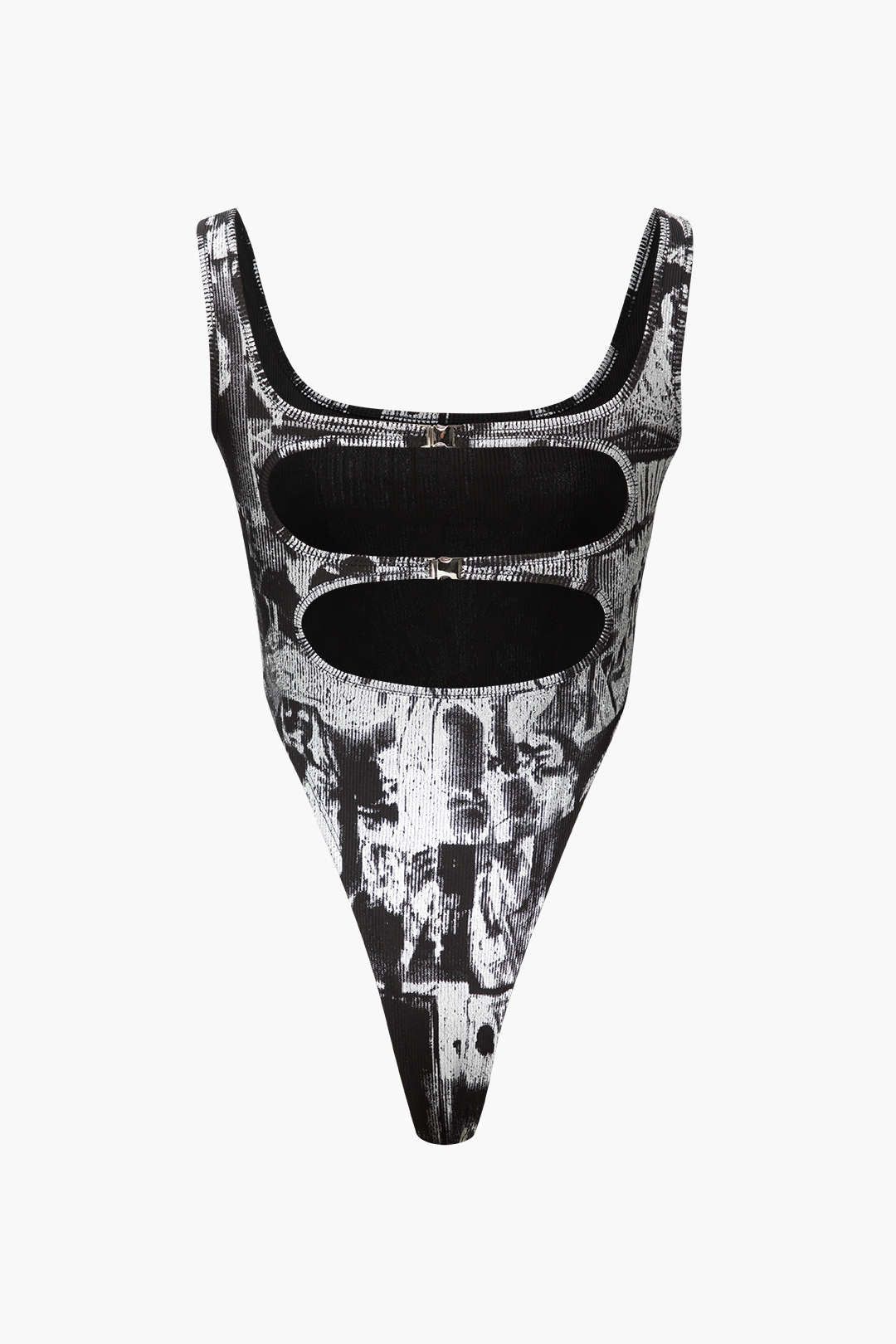 Printed Square Neck Backless Bodysuit sold by Micas product image thumbnail 2