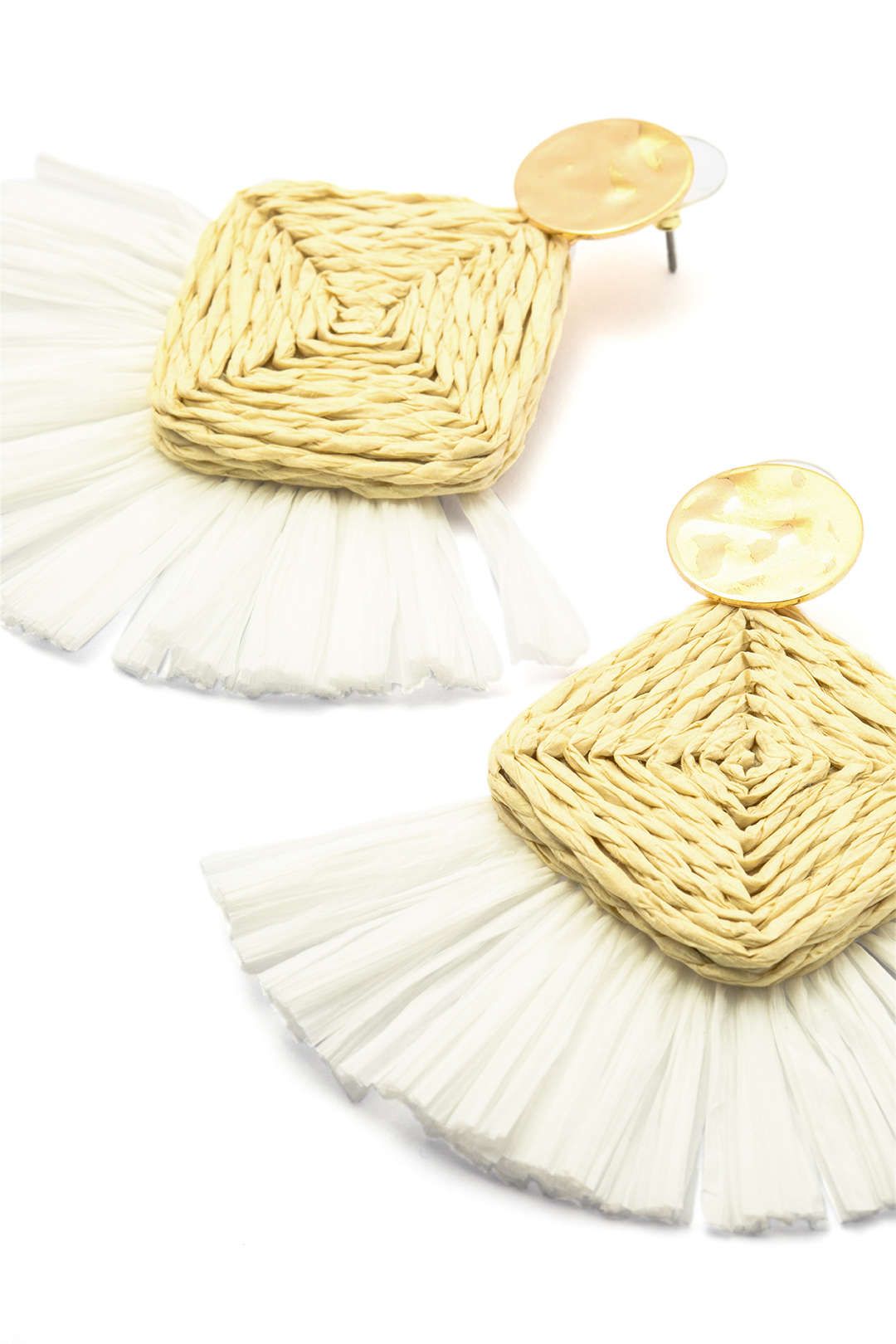 Rattan Woven Fan Earrings sold by Micas product image thumbnail 2