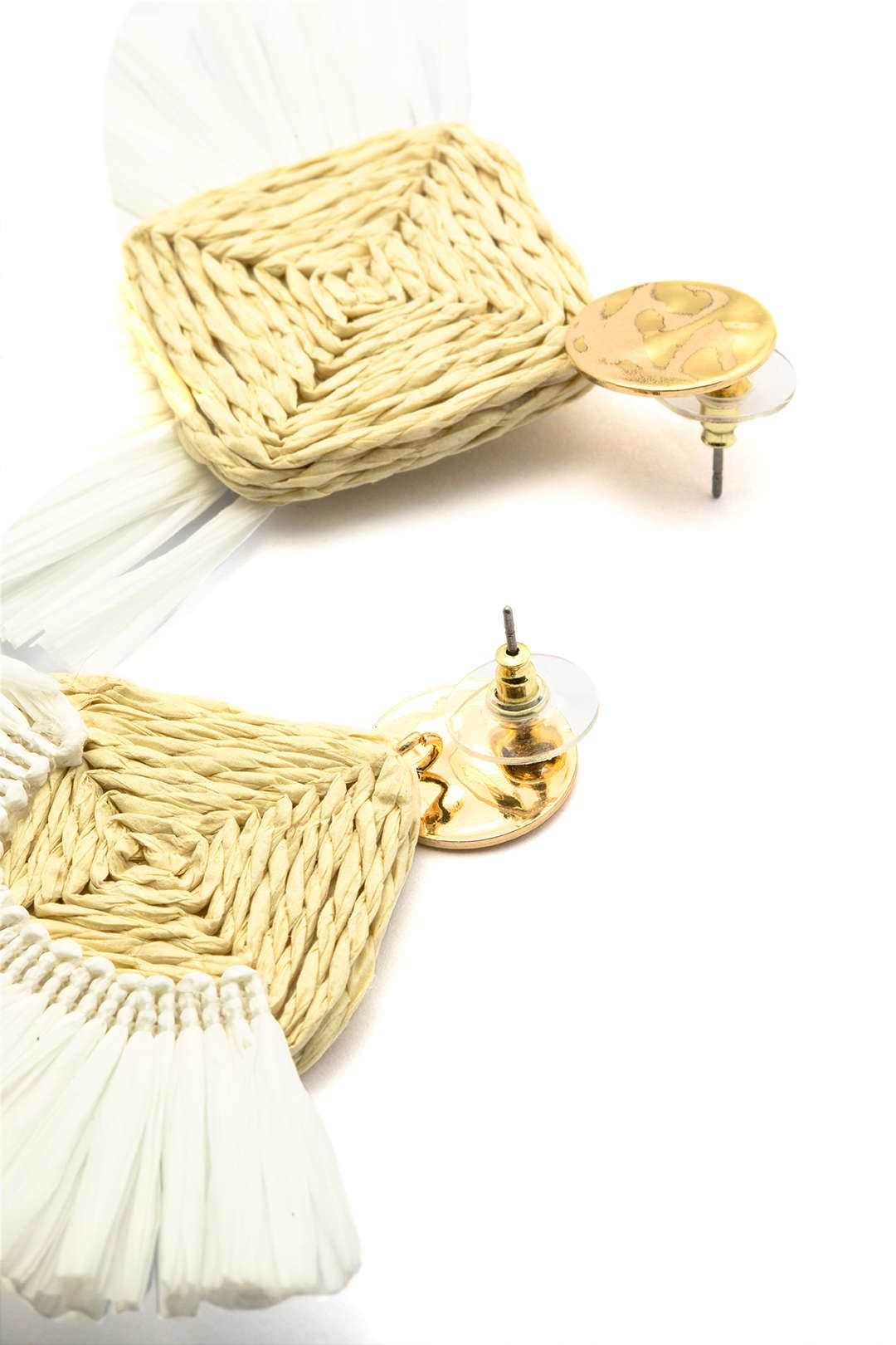 Rattan Woven Fan Earrings sold by Micas product image thumbnail 4