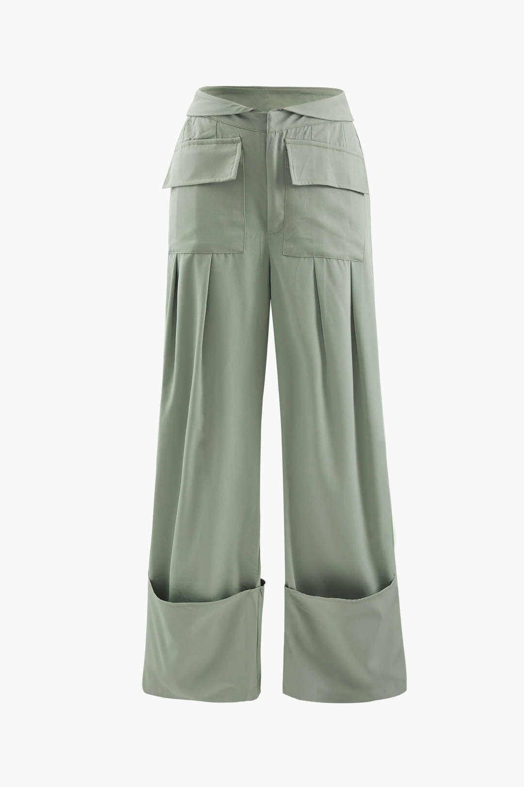 Foldover Pleated Cargo Pants sold by Micas