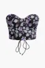 Flower Embroidery Tie Back Bustier Tube Top sold by Micas