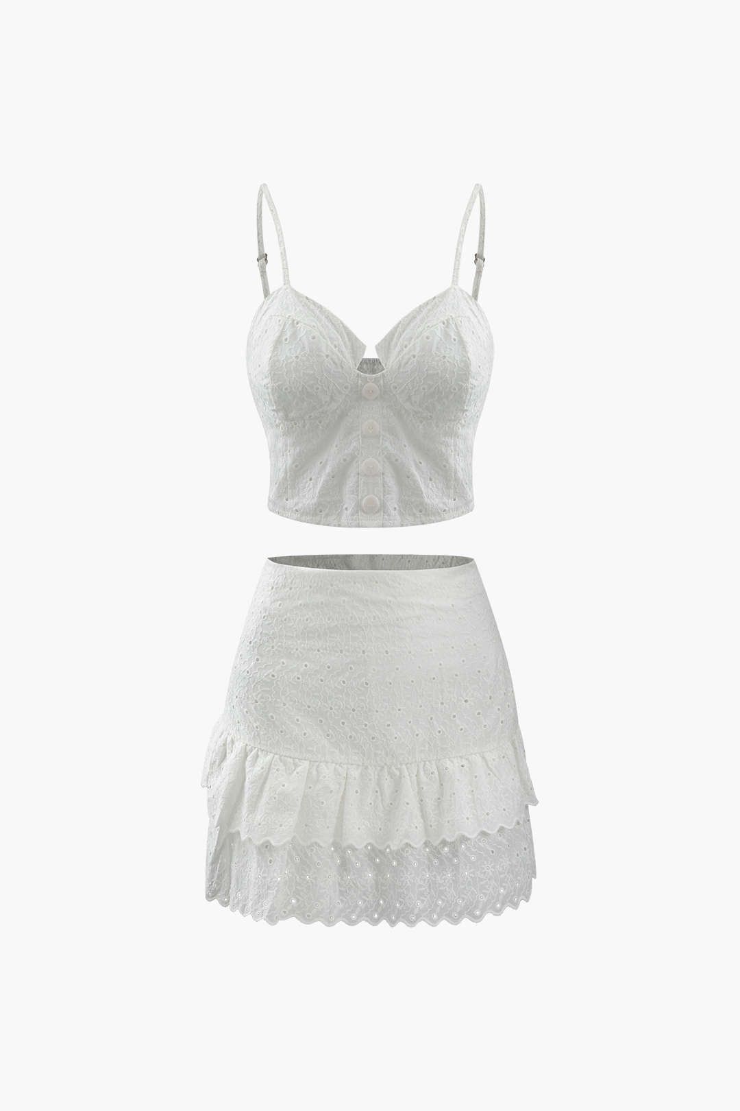 Embroidered Eyelet Mini Skirt sold by Micas product image thumbnail 3