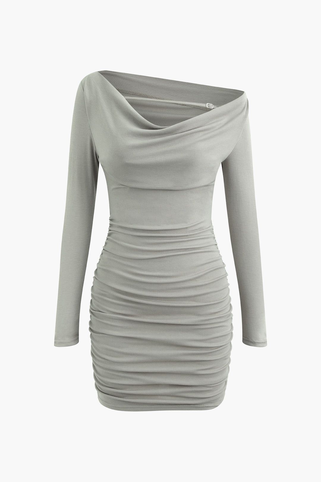 Cowl Neck Ruched Long Sleeve Mini Dress sold by Micas