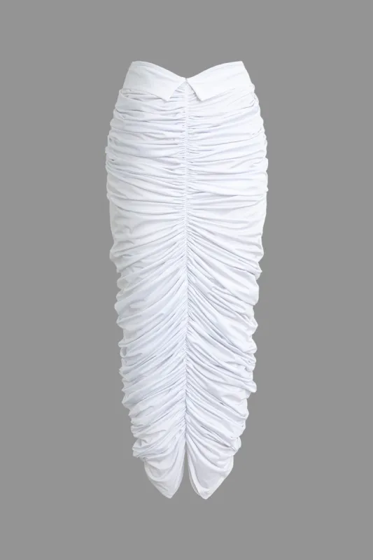 Solid Ruched nederdel sold by Micas
