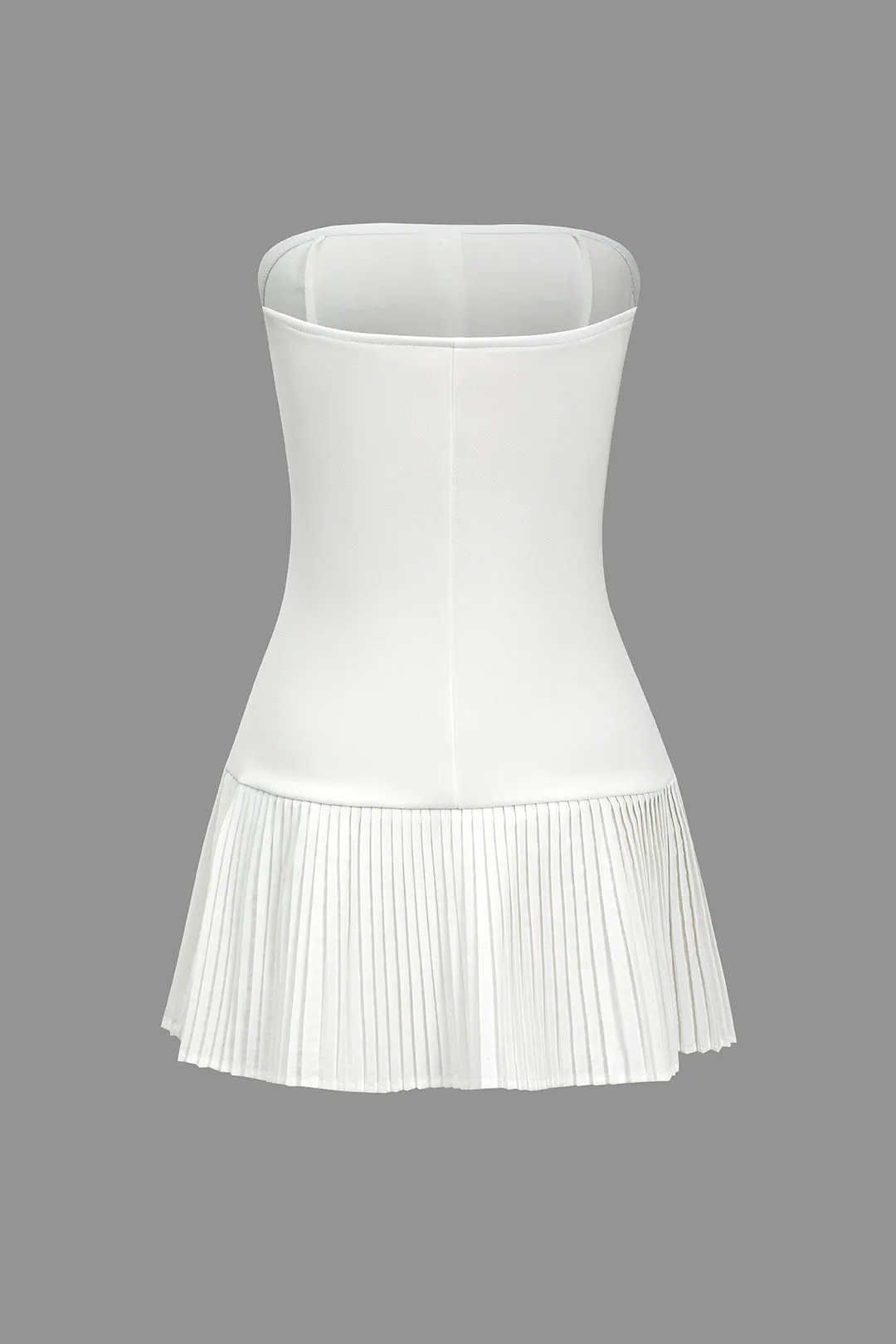 Knap op plisseret stropløs mini kjole sold by Micas product image thumbnail 3