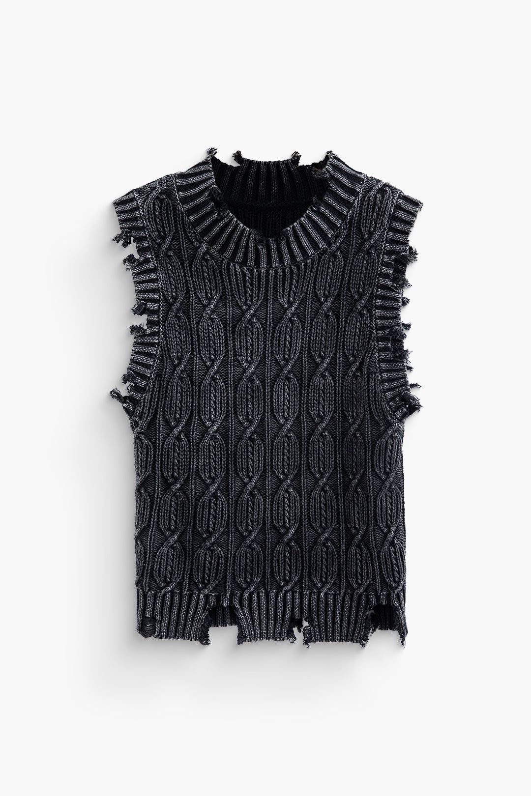 Distressed Sleeveless Knit Top sold by Micas