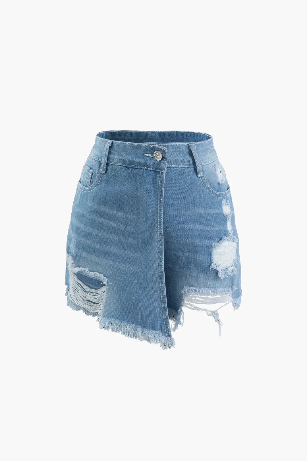 Ødelagt flossede omslag denimshorts sold by Micas