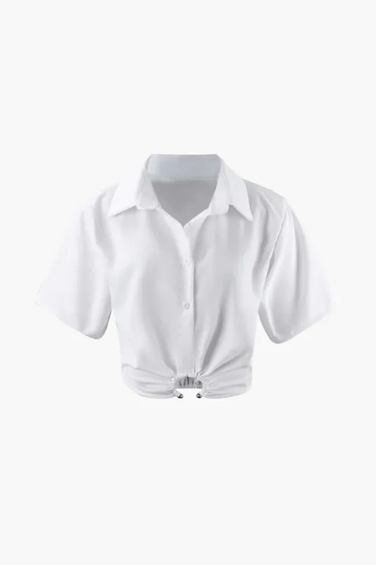 U-ring Hem Short Sleeve Crop Shirt sold by Micas