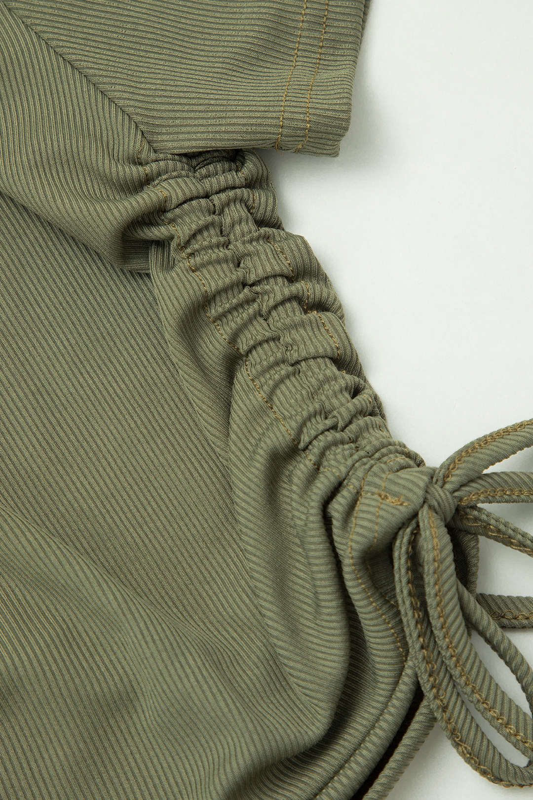 Letter Print Side Drawstring Crop T-Shirt sold by Micas product image thumbnail 6