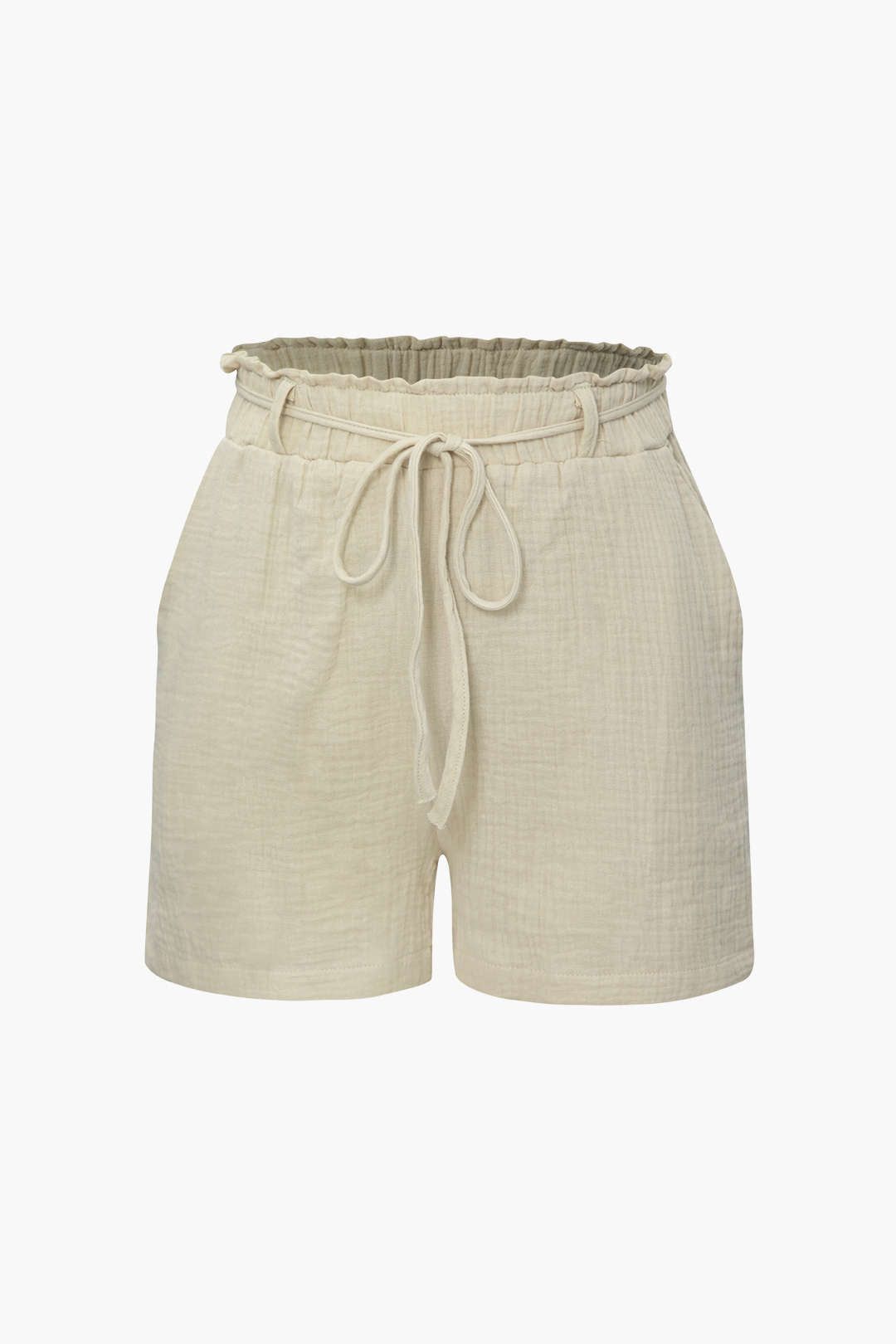 Long Sleeve Pocket Shirt And Tie Waist Shorts Set sold by Micas product image thumbnail 4