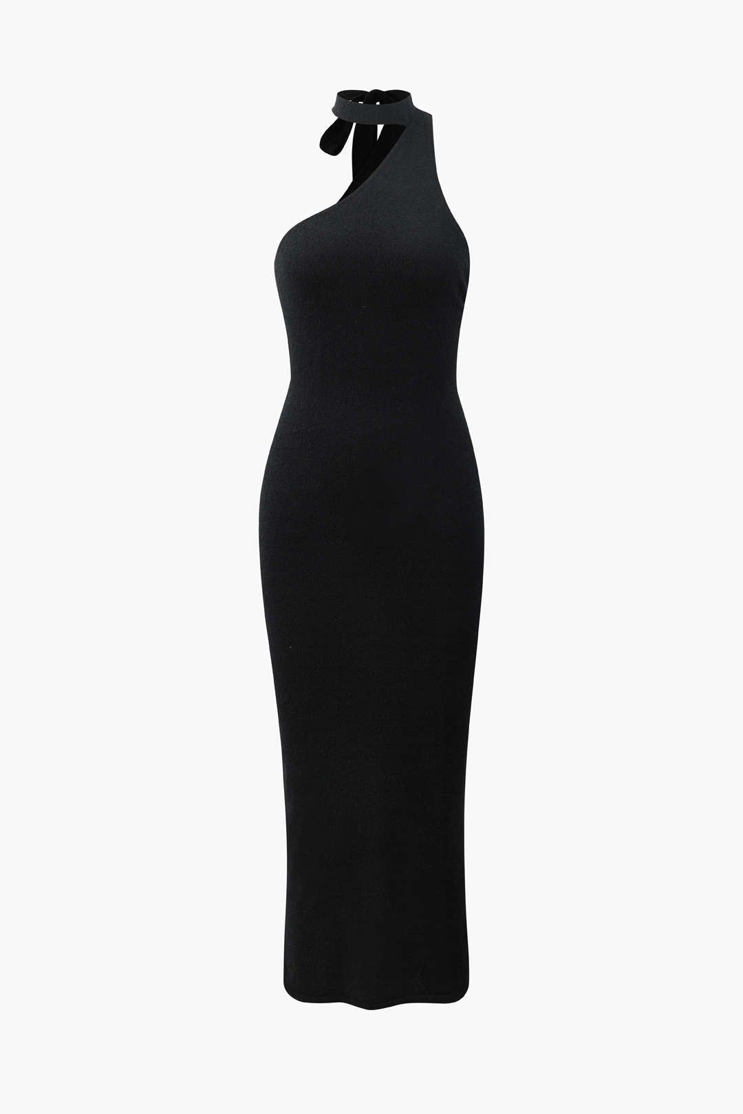 Sheer Knit Asymmetric Strap Dress sold by Micas