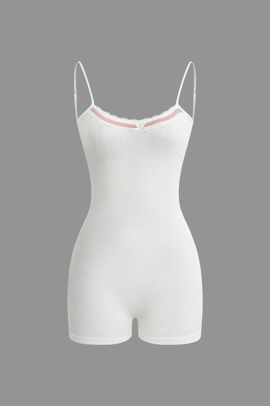 Bow Tie Detail Backless Slip Romper sold by Micas