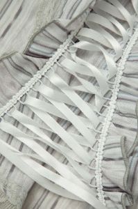 Printed Lace-up Frill Trim Cami Top sold by Micas