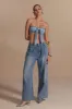 Kæderem Halter Denim Bow Cami Top sold by Micas