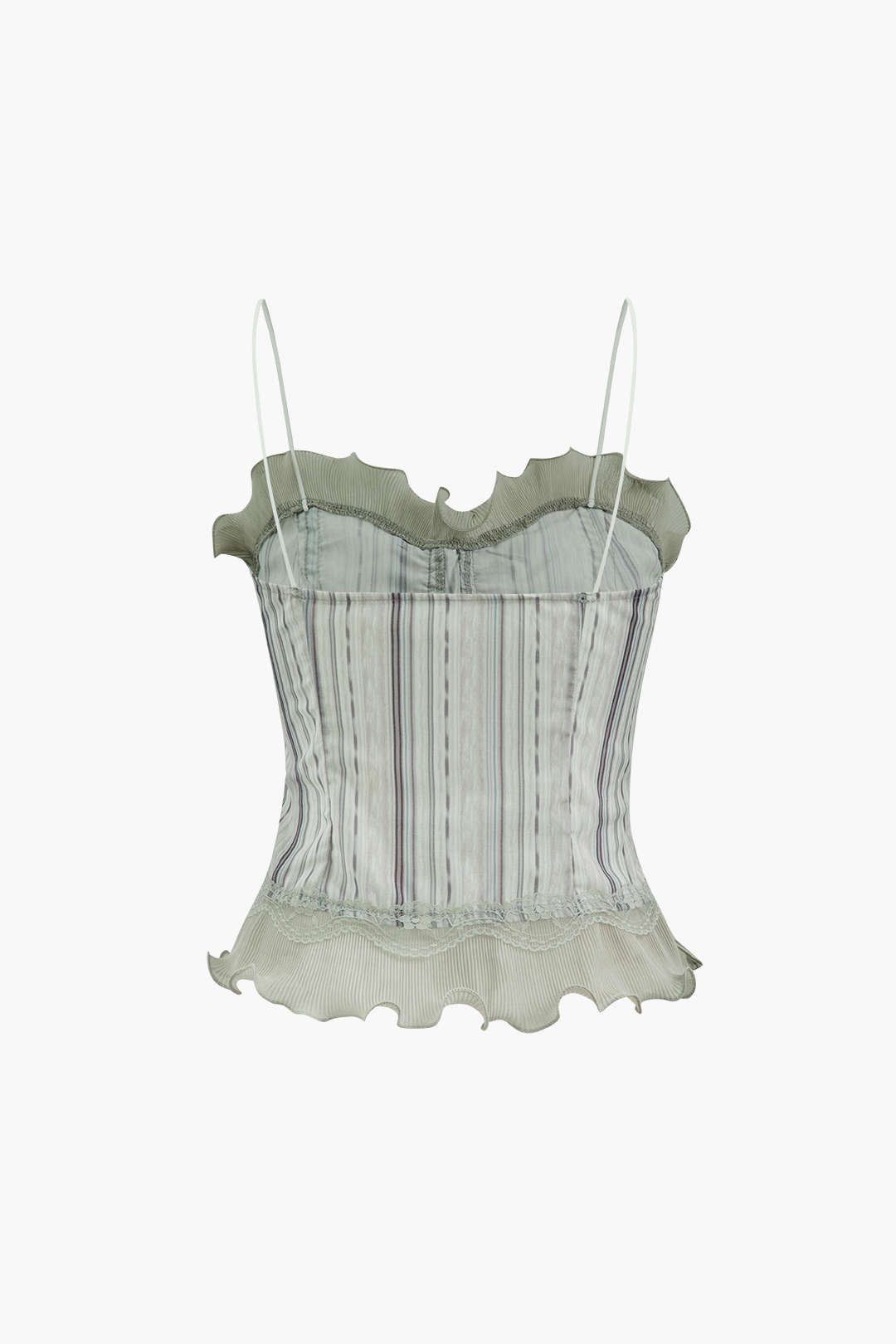 Printed Lace-up Frill Trim Cami Top sold by Micas product image thumbnail 2