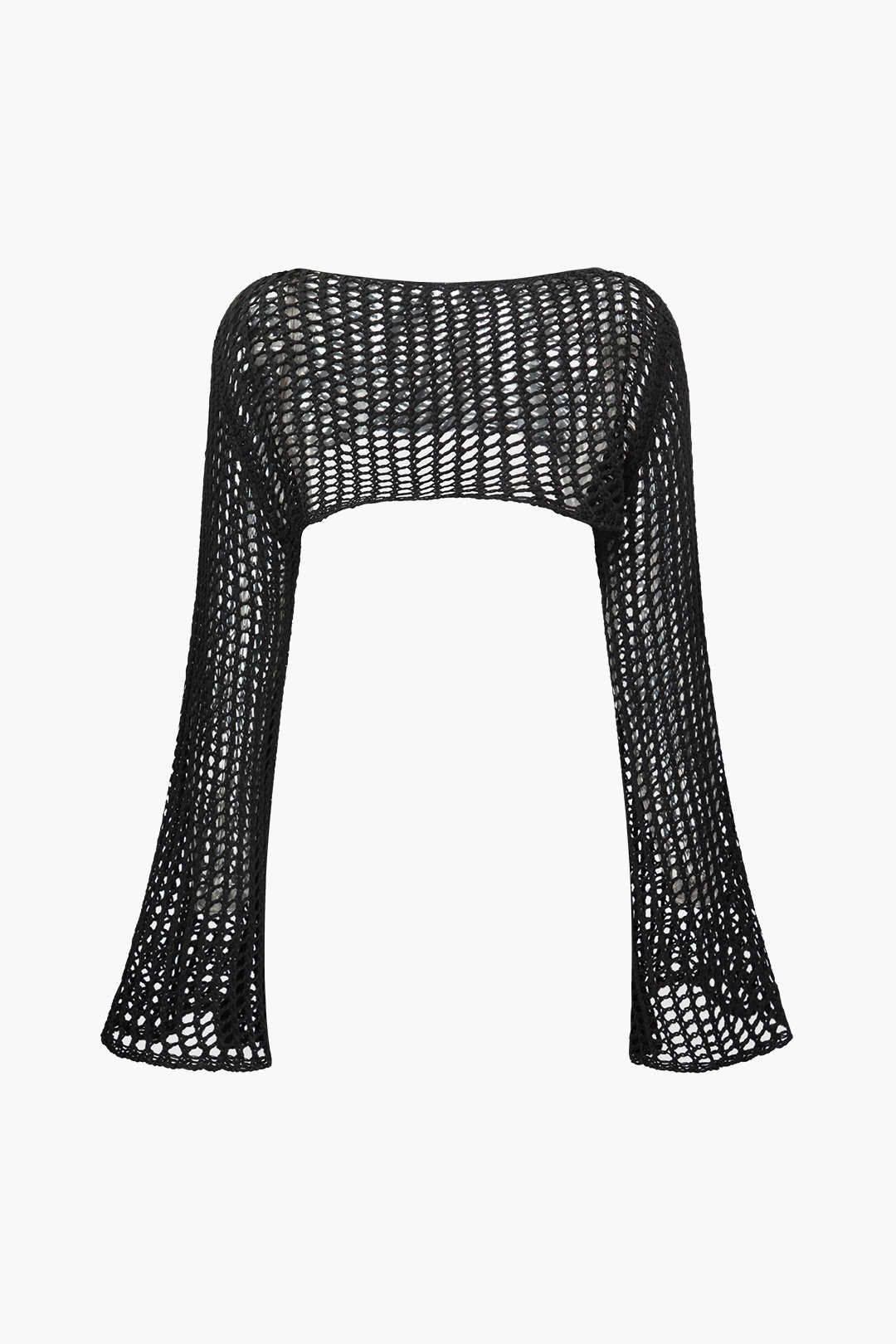 Open Knit Crop Cover-Up Top sold by Micas product image thumbnail 3