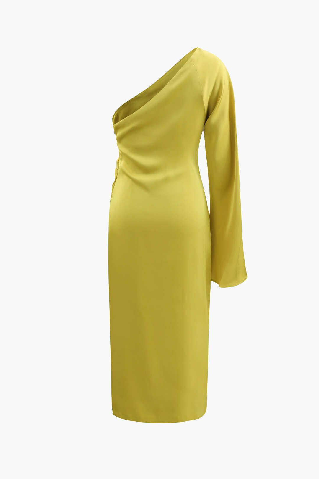 One Shoulder Slit Satin Midi Dress sold by Micas product image thumbnail 2