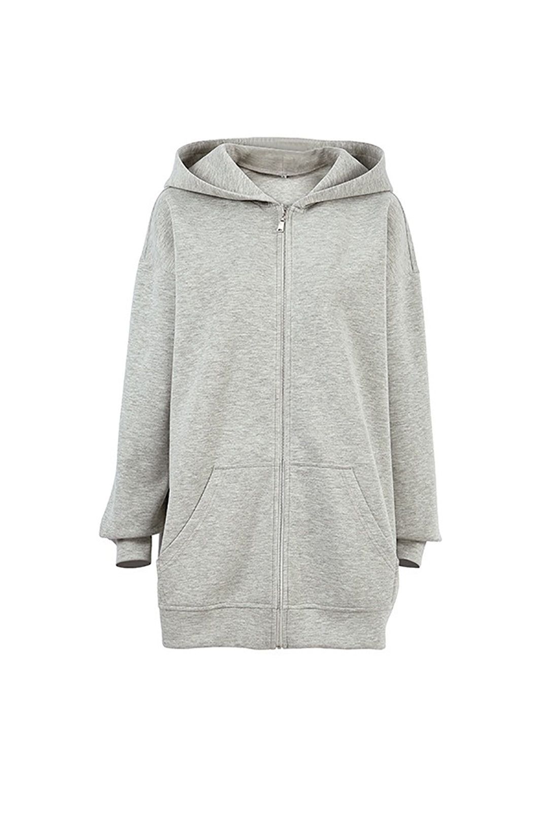 Oversized Zip Up Hodded Sweatshirt sold by Micas product image thumbnail 2