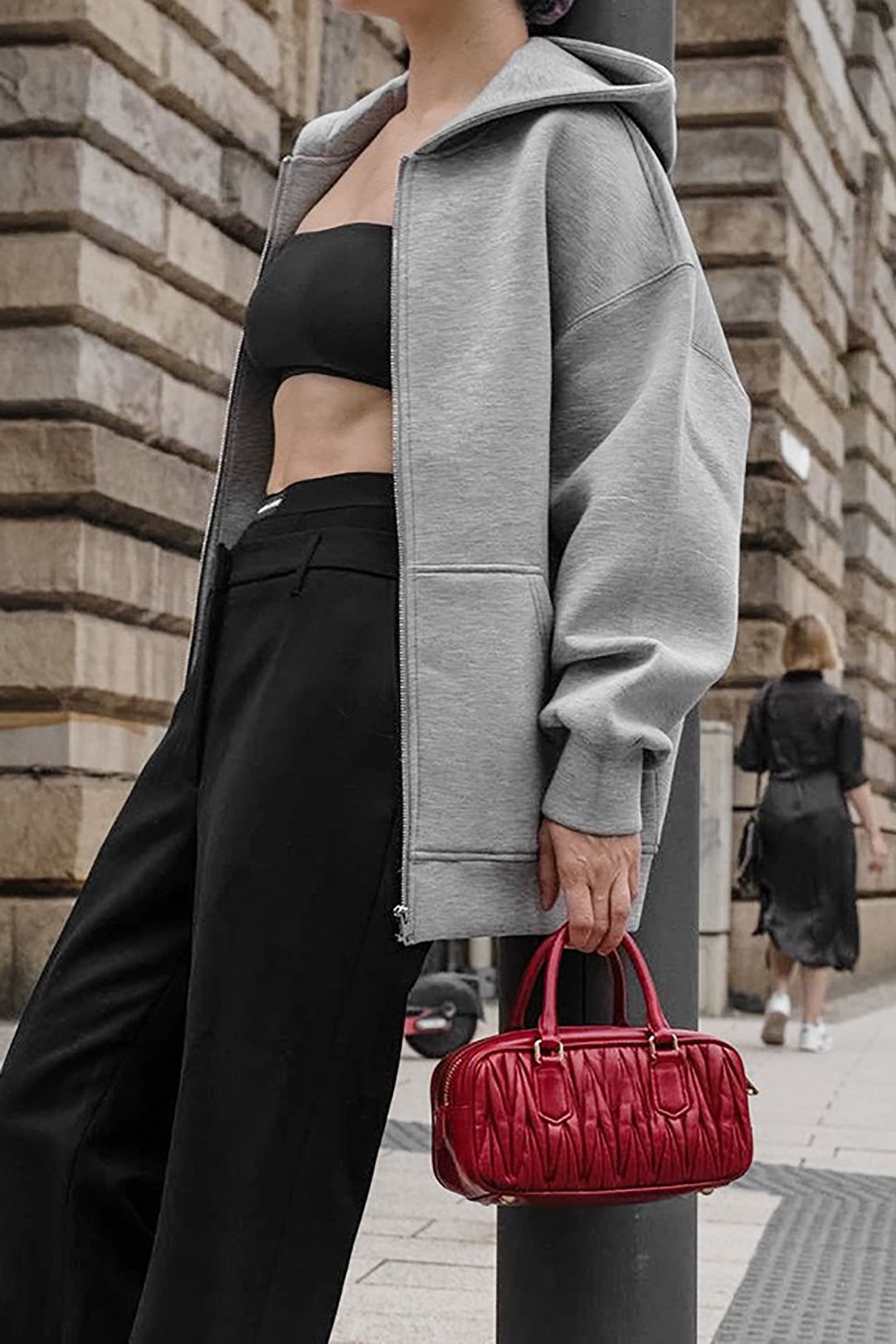 Oversized Zip Up Hodded Sweatshirt sold by Micas