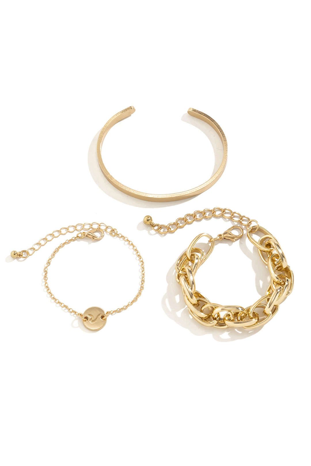 3pc Metal Chain Bracelet Set sold by Micas product image thumbnail 3