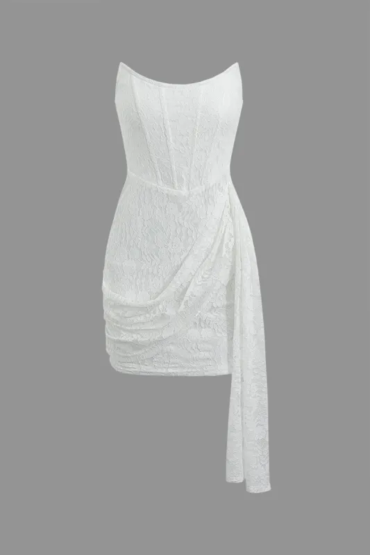 Strapless Corset Lace Zip Up Mini Dress sold by Micas