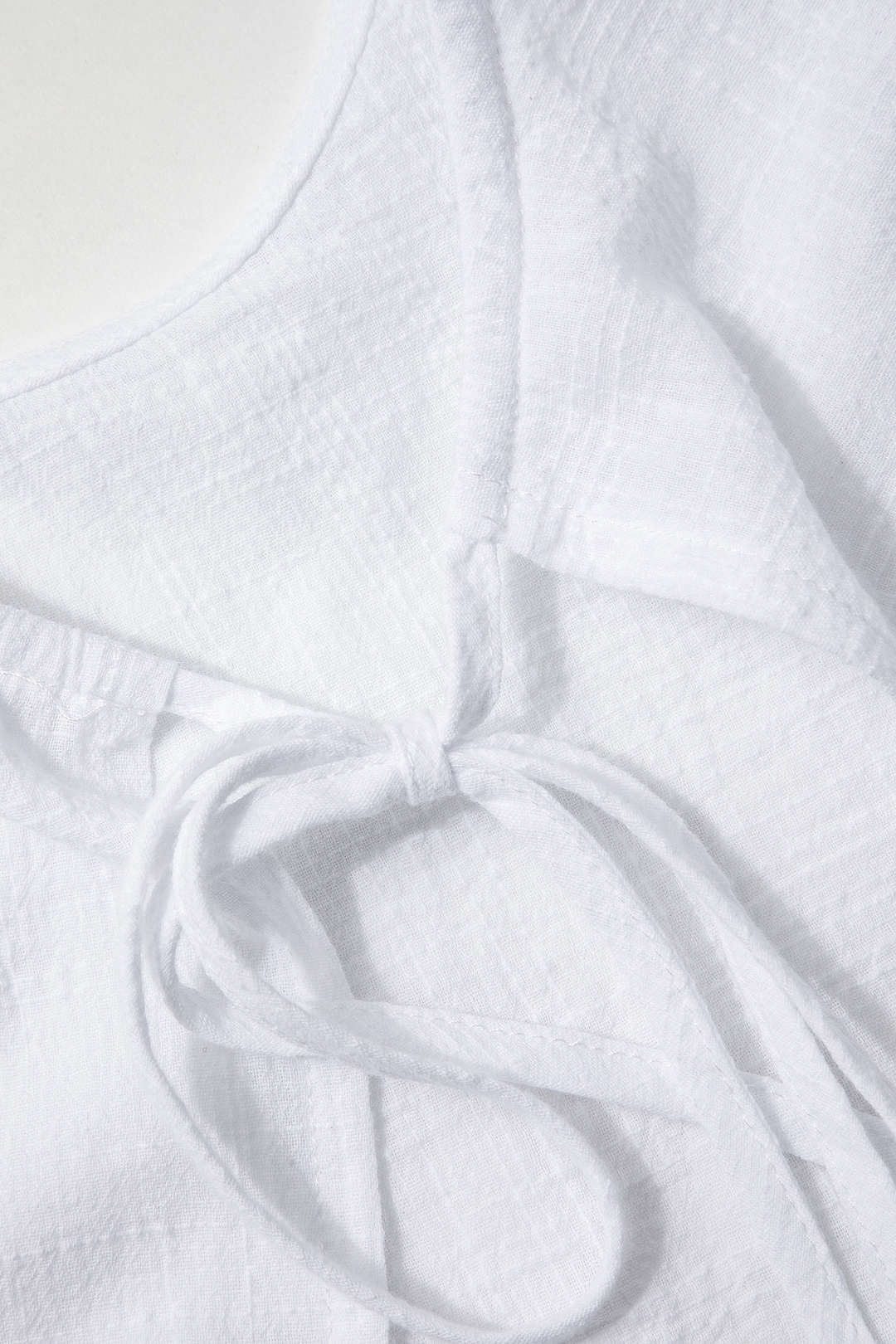 Linen-Blend Tie Back Tank Top And Elastic Waist Shorts Set sold by Micas product image thumbnail 9