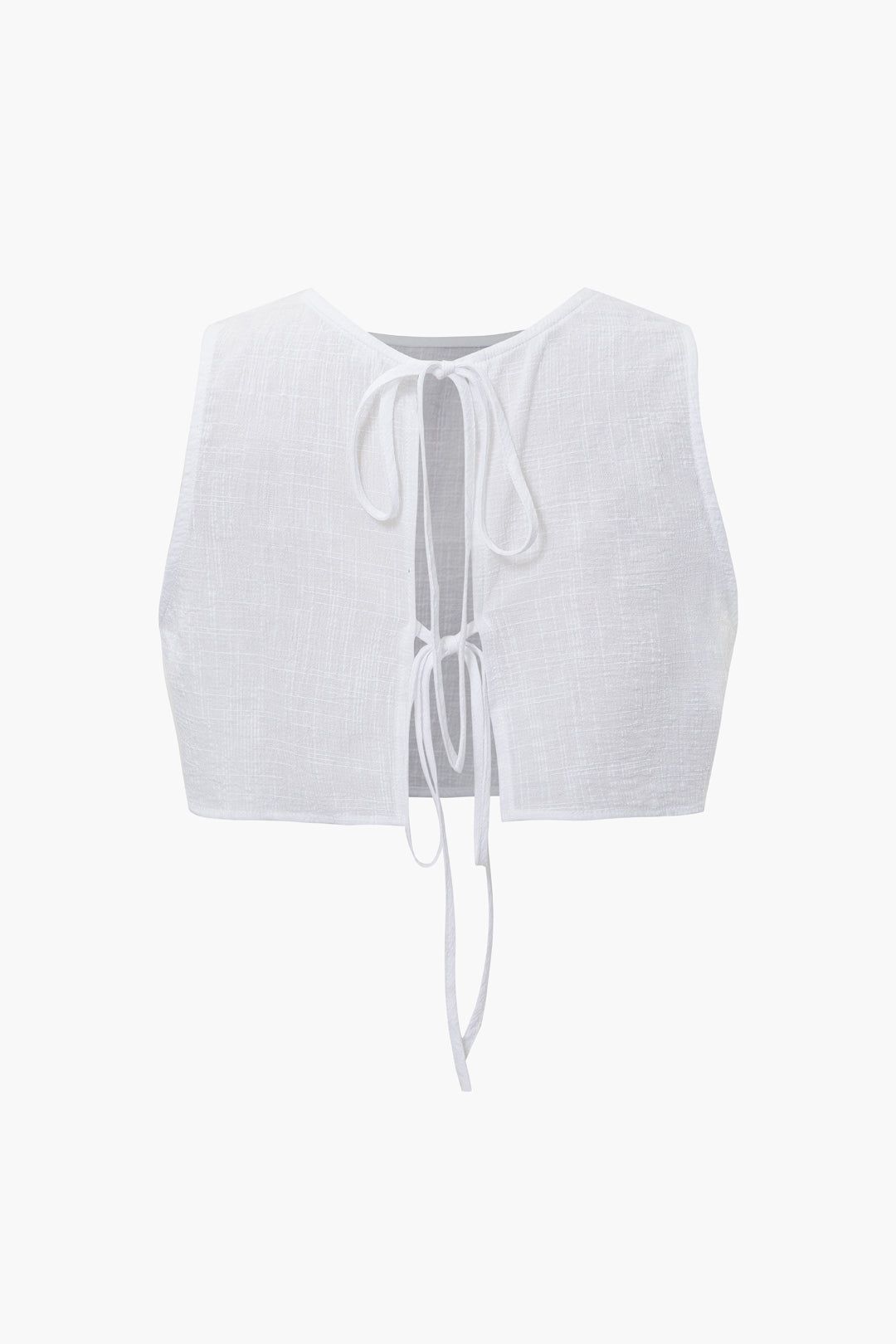 Linen-Blend Tie Back Tank Top And Elastic Waist Shorts Set sold by Micas product image thumbnail 7