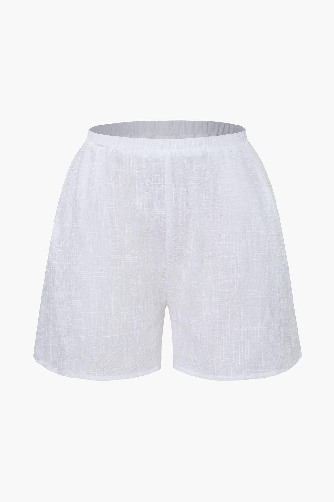 Linen-Blend Tie Back Tank Top And Elastic Waist Shorts Set sold by Micas product image thumbnail 6