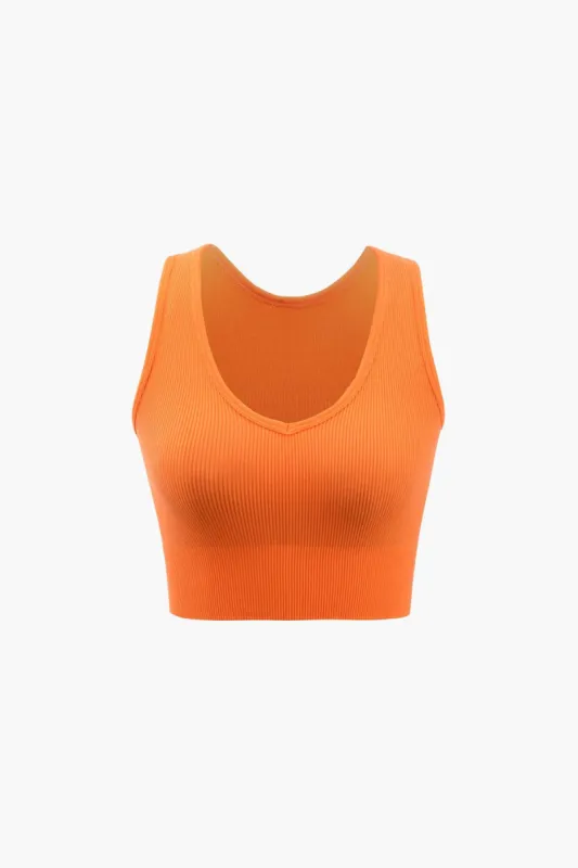 V-neck Ribbed Tank Top sold by Micas