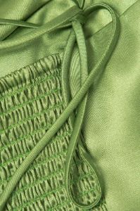 Tie Strap Satin Ruched Wrap Maxi Dress sold by Micas