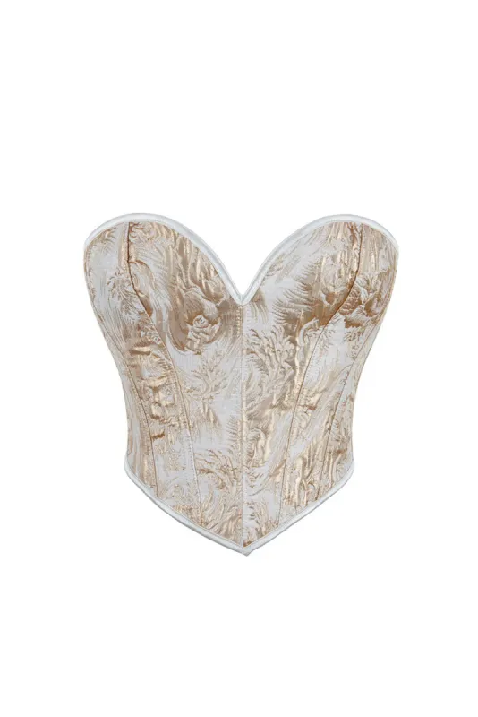 Abstrakt flettet V-hals korsettop sold by Micas